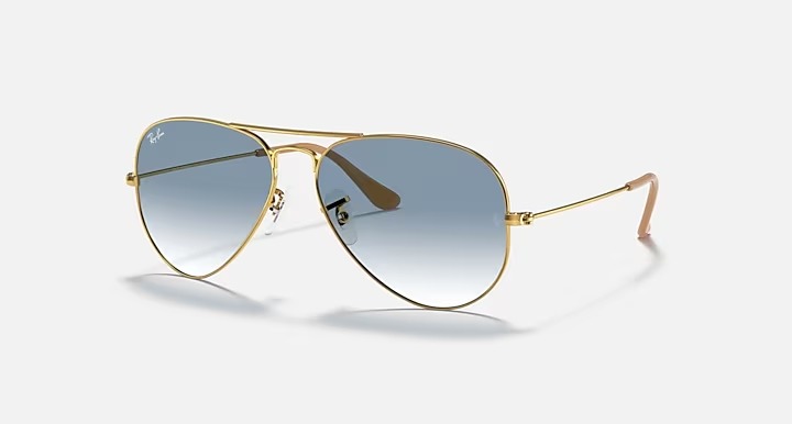 SOLAR RAY-BAN RB3025L 001/3E AVIATOR DOURADO AZUL DEGRADÊ