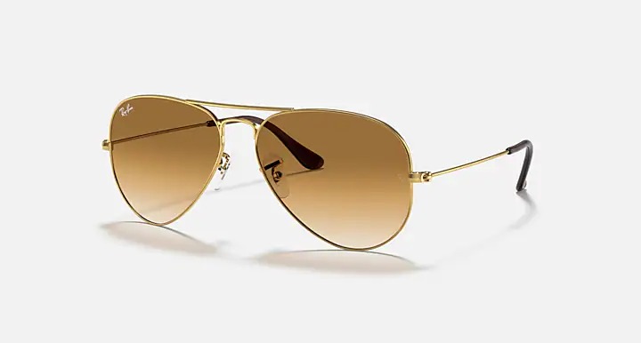SOLAR RAY-BAN RB3025L 001/51 AVIATOR DOURADO MARROM DEGRADÊ