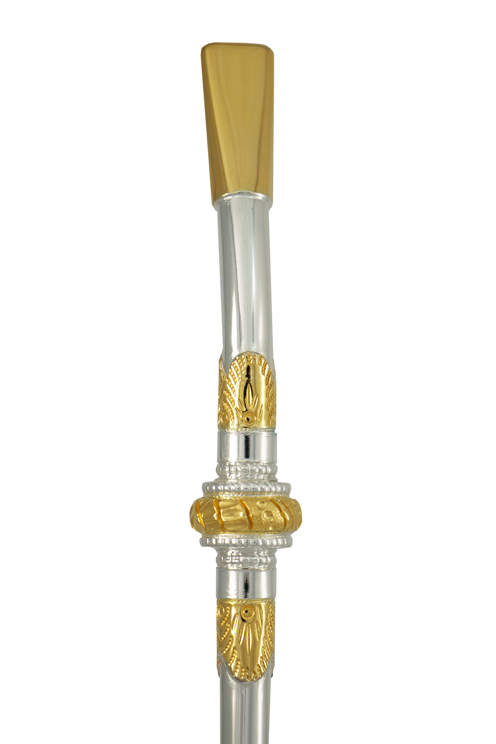 BOMBA PRATA 600 COM DETALHE EM OURO 12k CHAPEADO