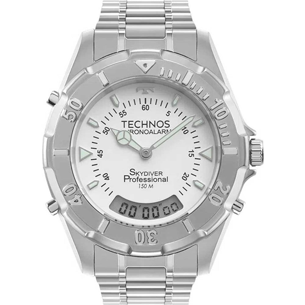 RELÓGIO TECHNOS T20557S/3B MASCULINO PRATA SKYDRIVE
