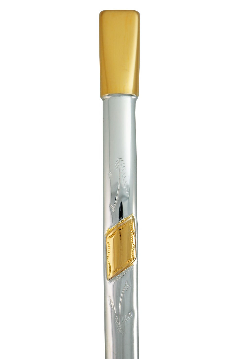 BOMBA PRATA 600 COM BOCAL/DETALHE OURO 12K CHAPEADO