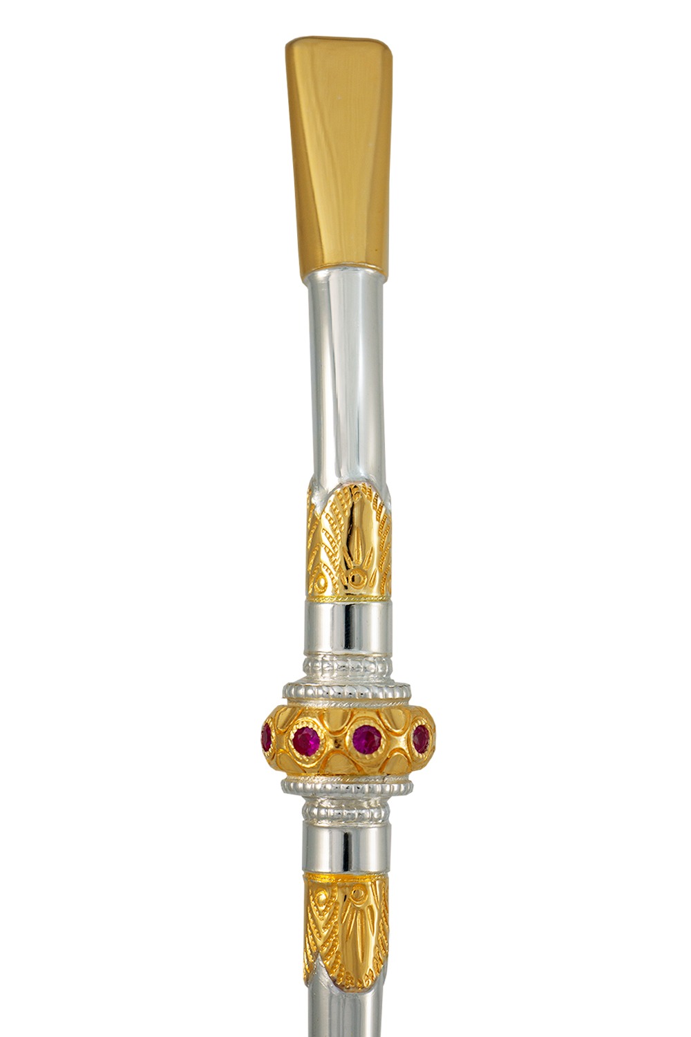 BOMBA PRATA 600 BOCAL/DETALHE OURO 12K CHAPEADO