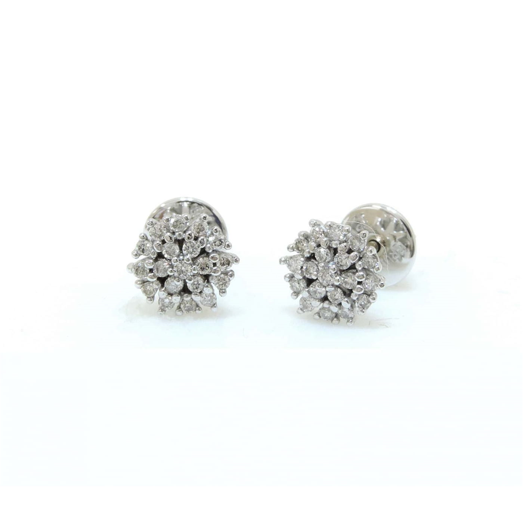 BRINCO OURO BRANCO 18K 28PTS BRILHANTE