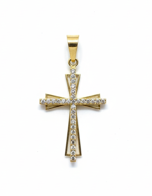 PINGENTE 18K ZIRCÔNIA CRUZ