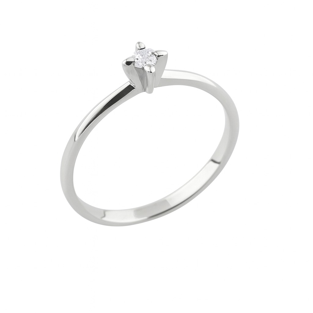 ANEL SOLITÁRIO 18K BRILHANTE 5PTS