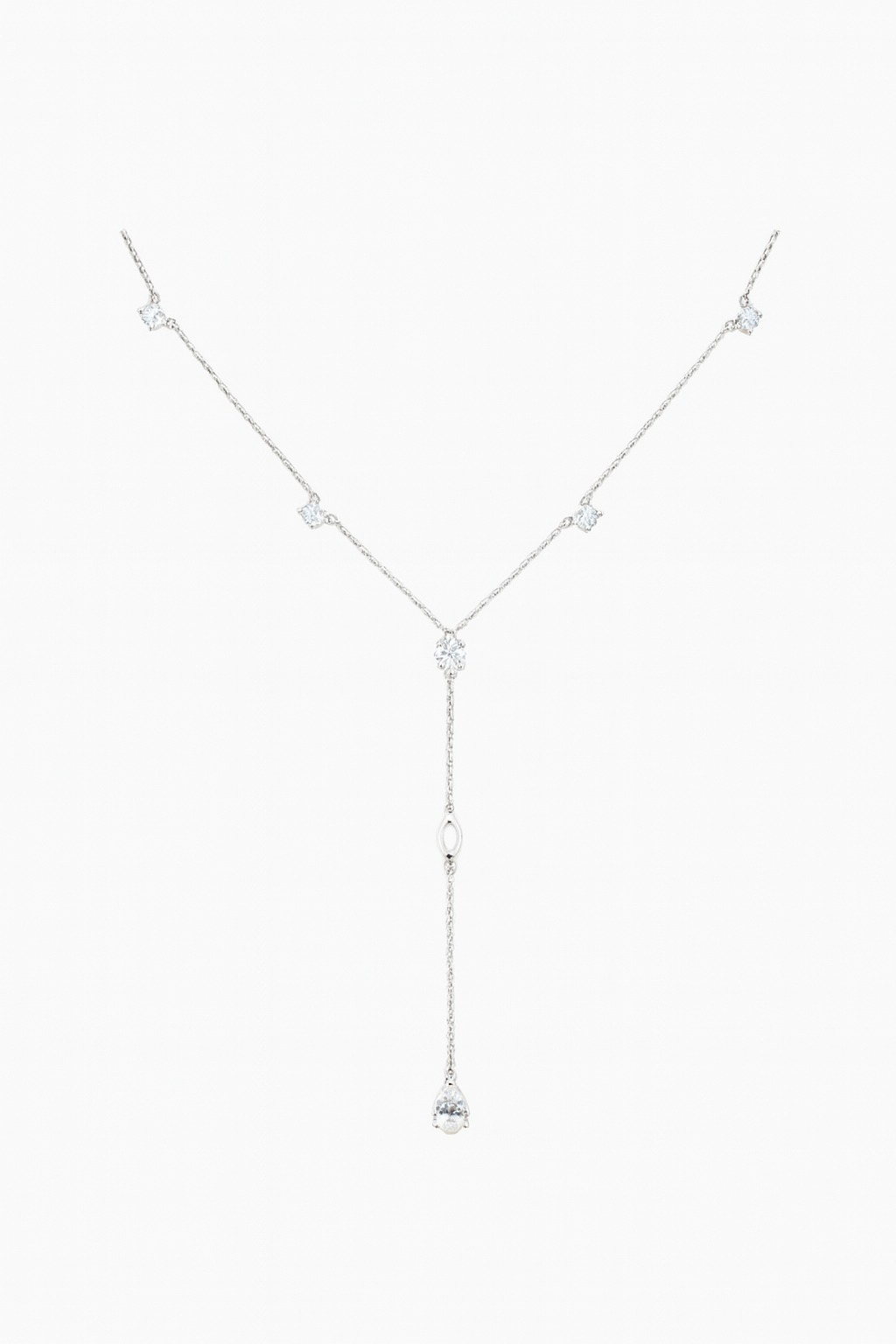 GARGANTILHA OURO BRANCO 18K E TOPÁZIO