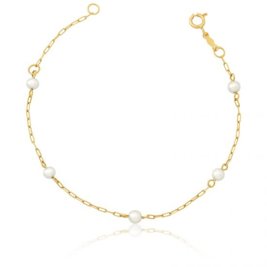 PULSEIRA 18K PÉROLA INFANTIL