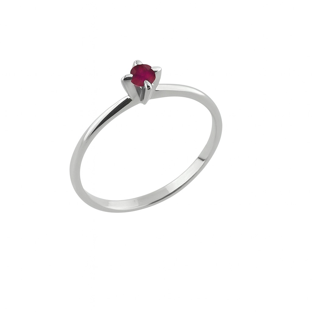 ANEL SOLITÁRIO 18K RUBI 5PTS