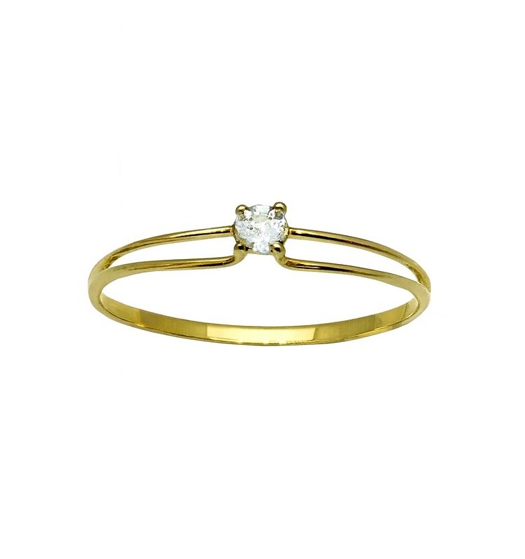 ANEL 18K ZIRCÔNIA SOLITÁRIO