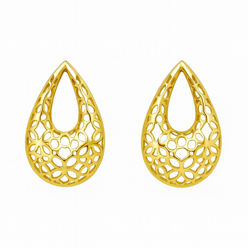 BRINCO 18K GOTA TRABALHADA