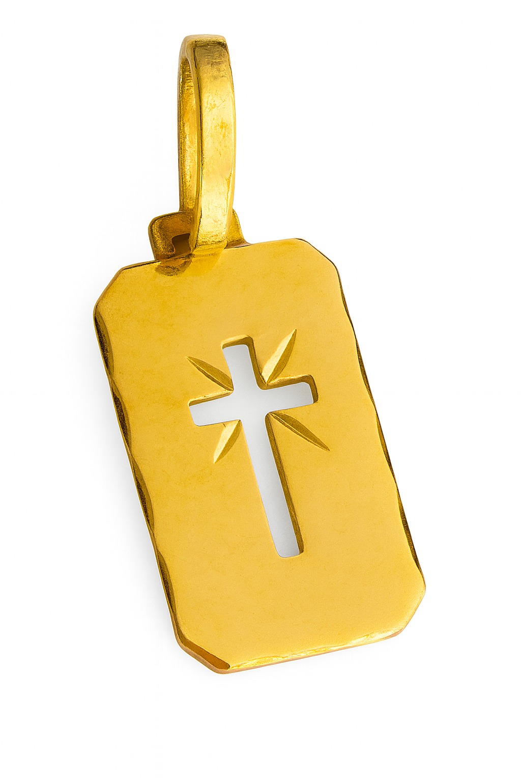 PINGENTE 18K CRUZ PLACA