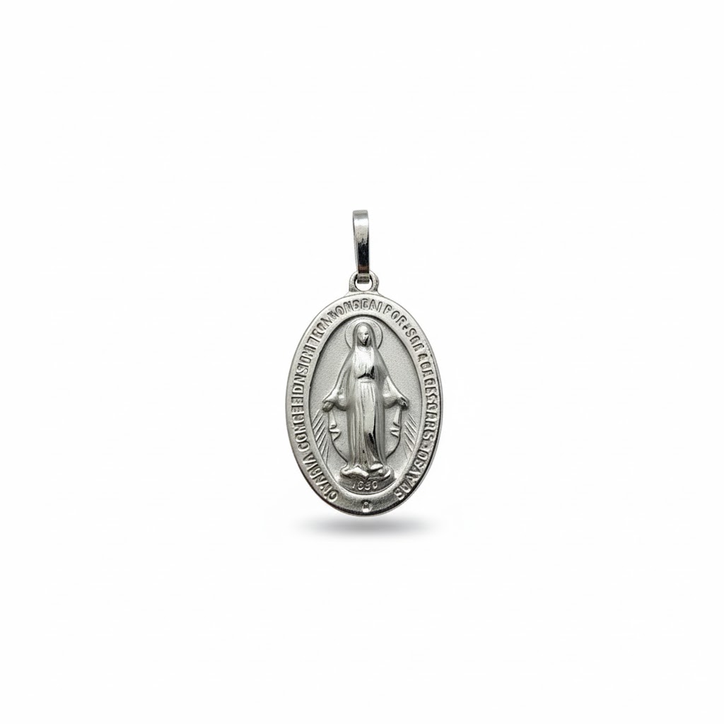 PINGENTE OURO BRANCO 18K NOSSA SENHORA DAS GRAÇAS
