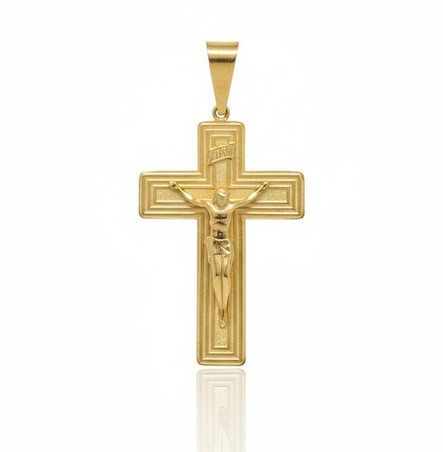 PINGENTE 18K CRUCIFIXO COM JESUS