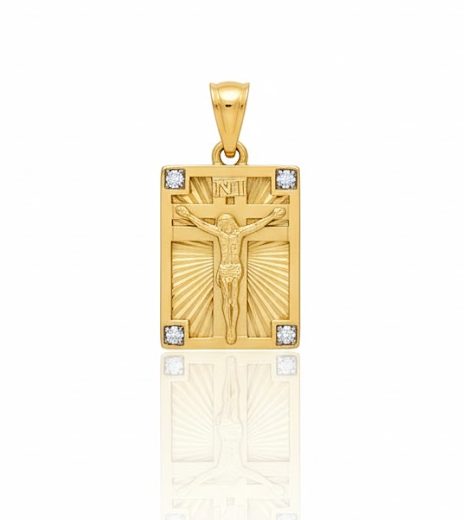 PINGENTE 18K JESUS COM ZIRCÔNIA