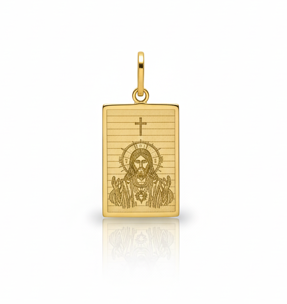 PINGENTE 18K JESUS LASER