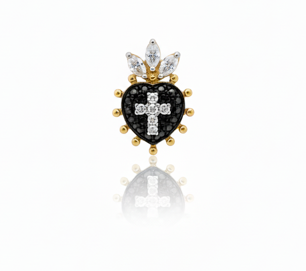 PINGENTE 18K TOPÁZIO BRANCO E ESPINÉLIO