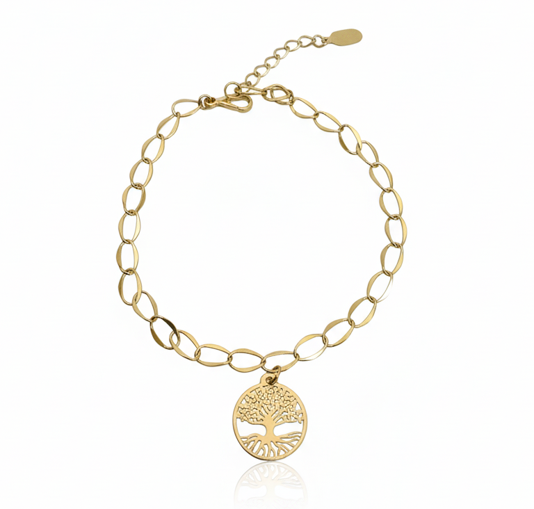 PULSEIRA 10K COM PINGENTE ARVORE DA VIDA