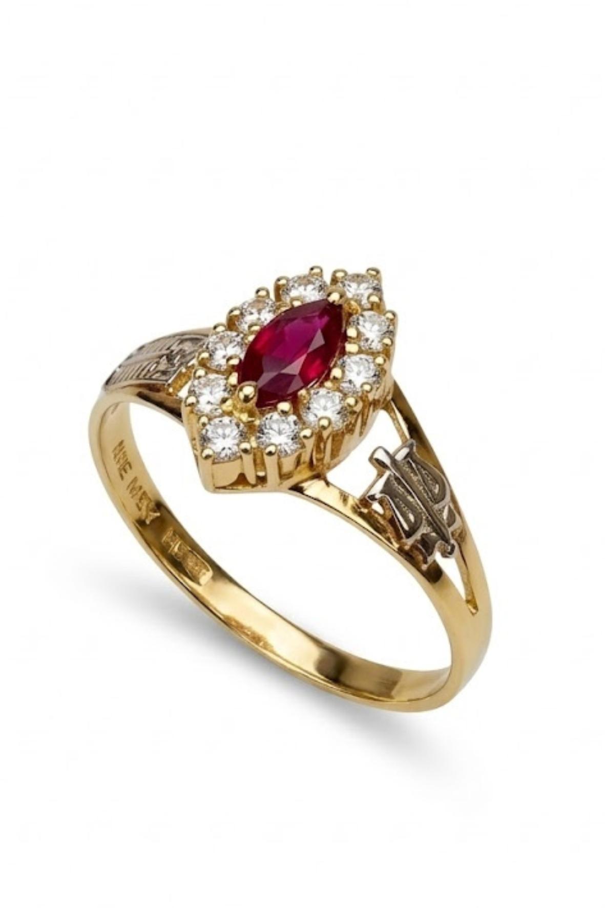 ANEL 18K - BRILHANTE COM RUBI. CURSO: DIREITO